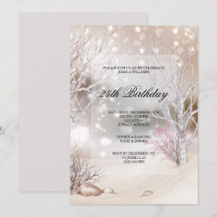 Outdoor Winters Scene Birthday Party Invitation
