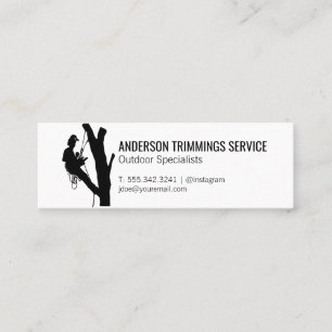 Outdoor Worker Tree Trimming Service Mini Business Card