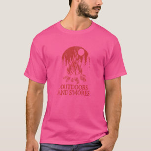 Outdoors And S'mores Camping Foodie Camper Food  H T-Shirt