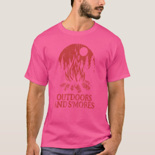 Outdoors And S'mores Camping Foodie Camper Food T-Shirt