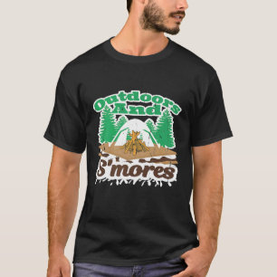 Outdoors And Smores Scout Campfire Camping Camper T-Shirt