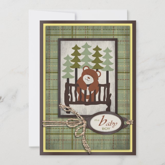 Outdoors Baby Invitation Card (Front)