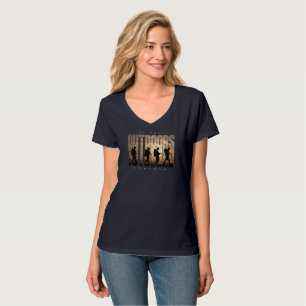 Outdoors Camping   Women's V-Neck T-Shirt