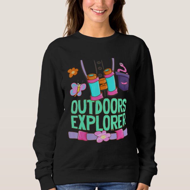 Outdoors Explorer Zookeeper Bugs Flowers Safari Gi Sweatshirt (Front)