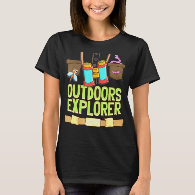 Outdoors Explorer Zookeeper Vest Bugs Binoculars S T-Shirt (Front)