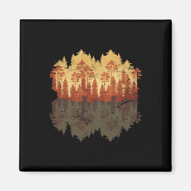 Outdoors Fall Wildlife Trees Reflection Nature For Magnet (Front)