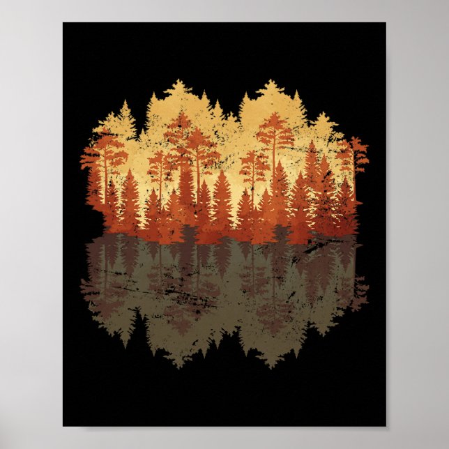 Outdoors Fall Wildlife Trees Reflection Nature For Poster (Front)