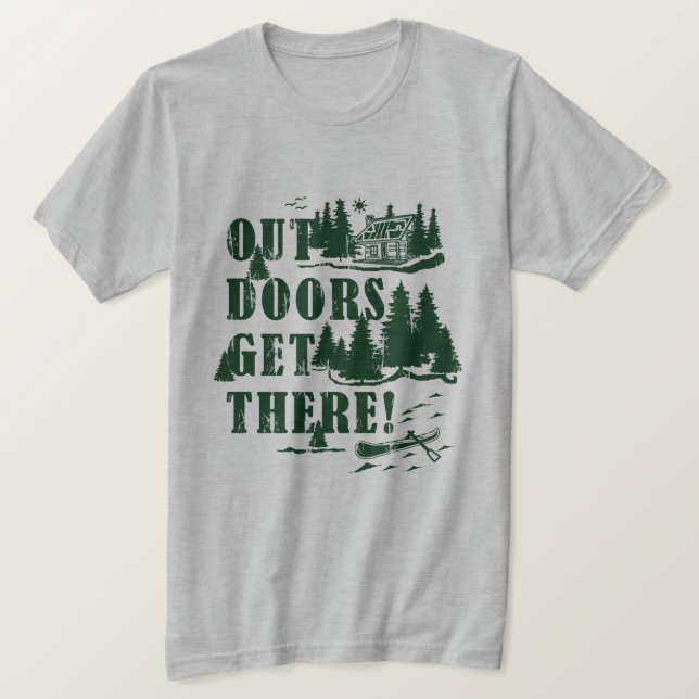 Outdoors Get There Collage T-Shirt (Design Front)