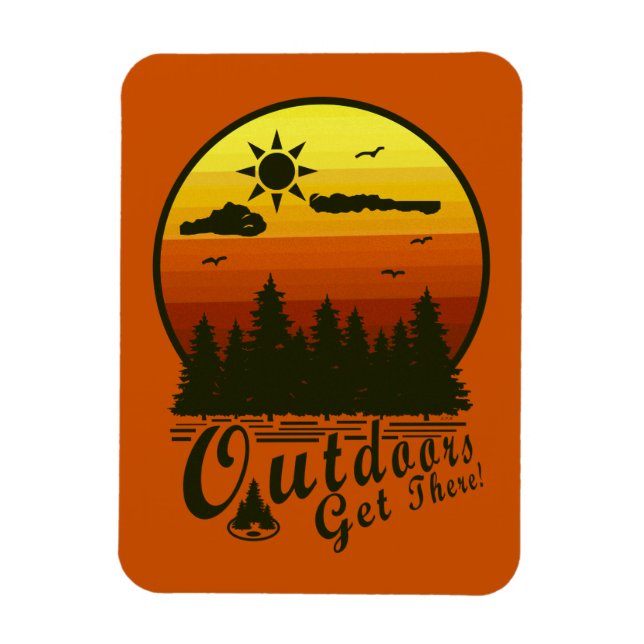 Outdoors Get There Magnet Orange (Vertical)