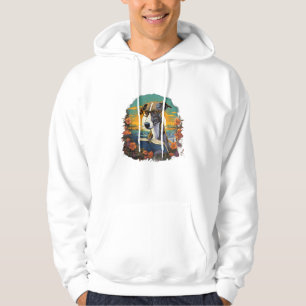 Outdoors Greyhound Dog Reading Book Hoodie