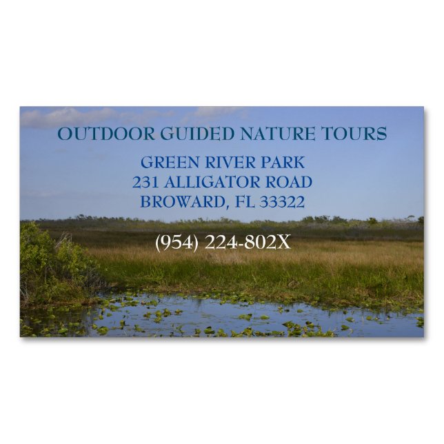  Outdoors Guided Nature Tour Hiking Camping  Magnetic Business Card (Front)