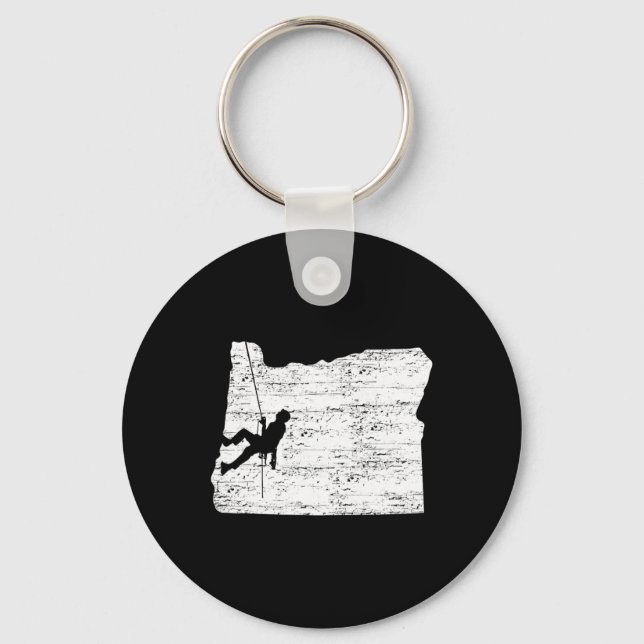 Outdoors Oregon Rock Climbing  Key Ring (Front)