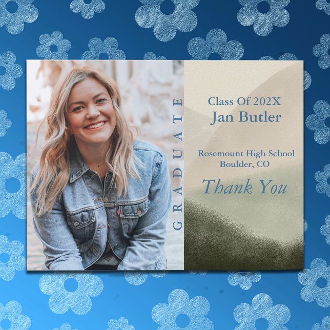 Outdoors Photo Graduation Announcement & Thank You Postcard (Creator Uploaded)