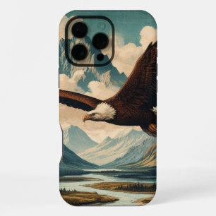 Outdoorsman bald eagle mountain range iPhone 16 pro max case
