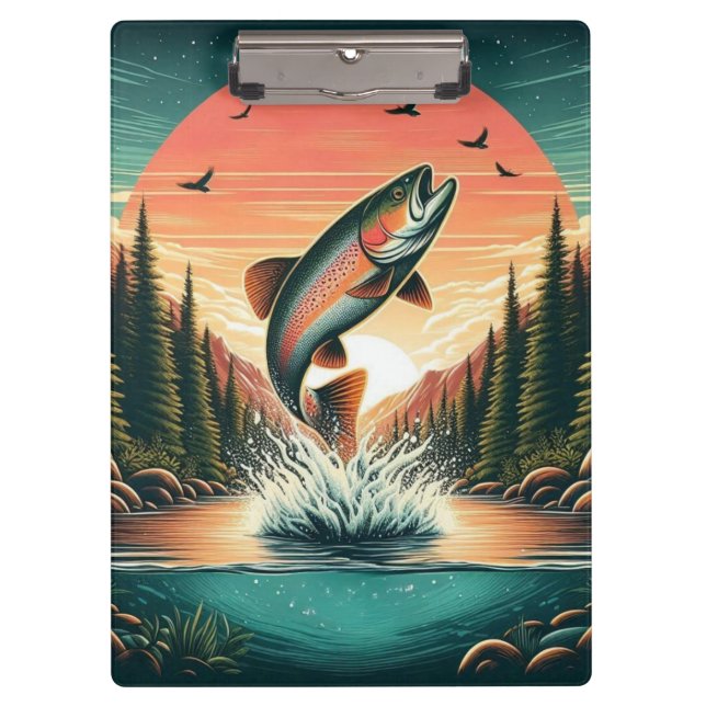 Outdoorsman trout nature clipboard (Front)