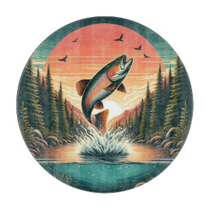 Outdoorsman trout nature cutting board