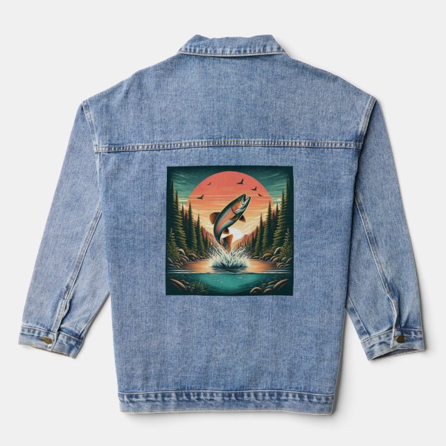Outdoorsman trout nature denim jacket (Back)