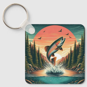 Outdoorsman trout nature key ring