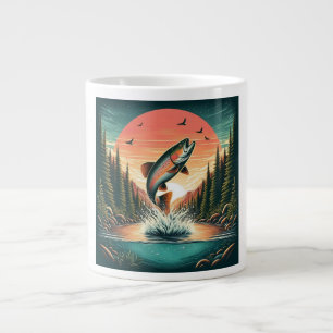 Outdoorsman trout nature large coffee mug