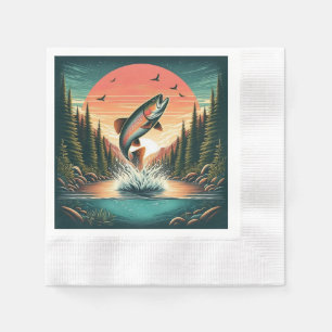 Outdoorsman trout nature napkin