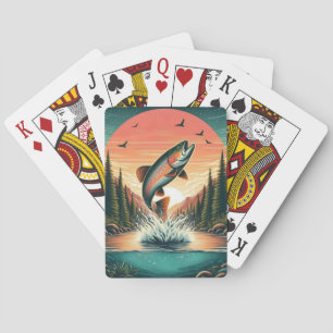 Outdoorsman trout nature playing cards
