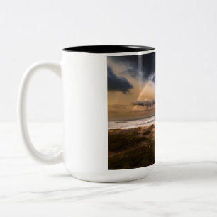 Outer Banks Beach Coffee Mug, Rainbow Promise Two-Tone Coffee Mug