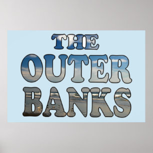 Outer Banks Beach Text  Poster
