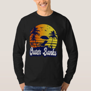 Outer Banks Carolina Sunset Beach Retro T-Shirt