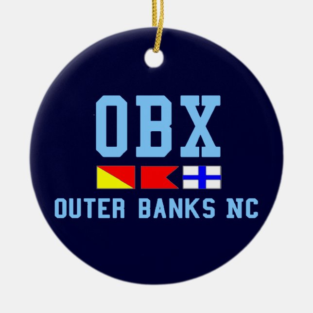 Outer Banks. Ceramic Tree Decoration (Front)