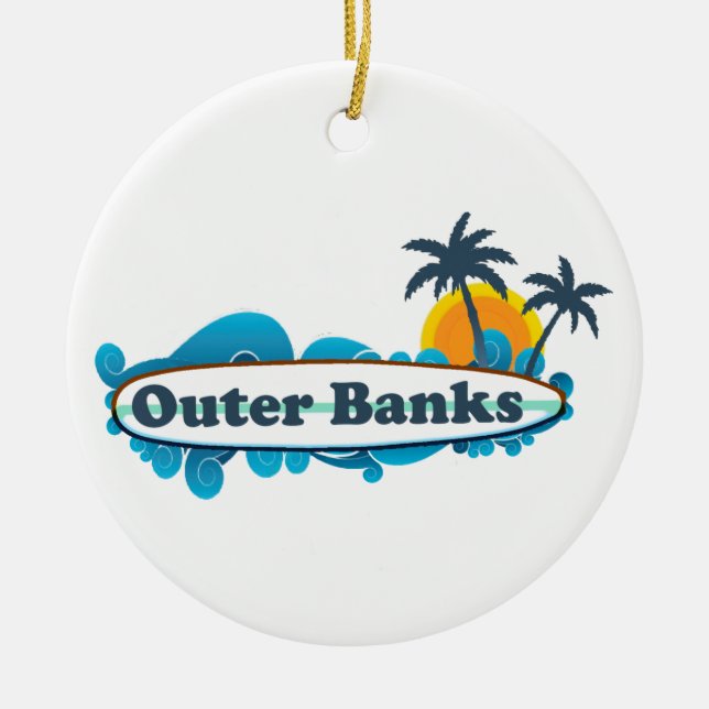 Outer Banks. Ceramic Tree Decoration (Front)