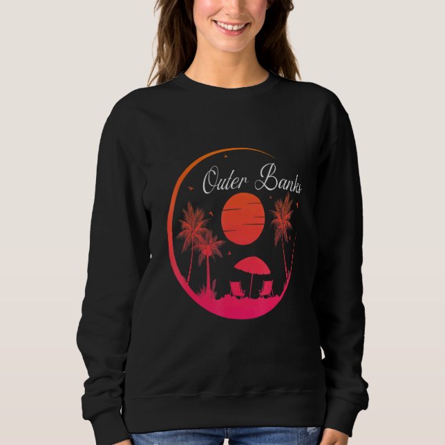 Outer Banks Islands Beaches Summer Sunset Sweatshirt (Front)