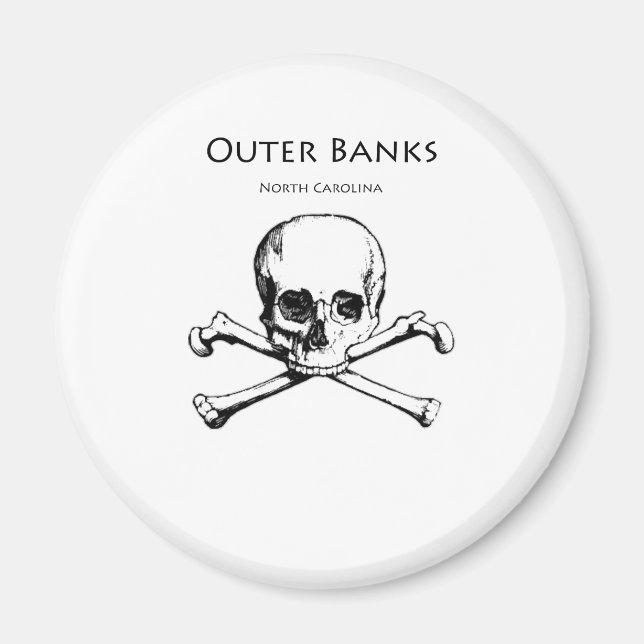 Outer Banks Jolly Roger Magnet (Front)