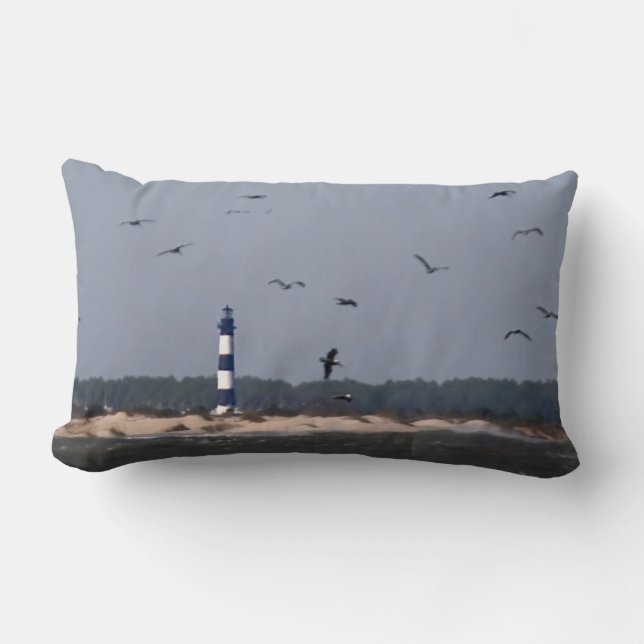 Outer Banks Lighthouse Lumbar Cushion (Front)