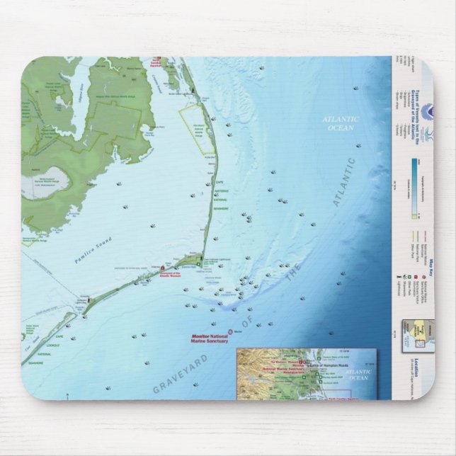 Outer Banks Map Mouse Pad (Front)