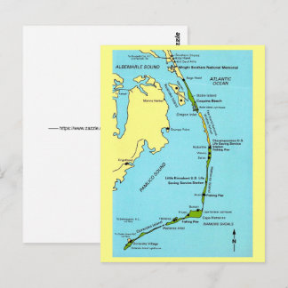 Outer Banks Map Postcard