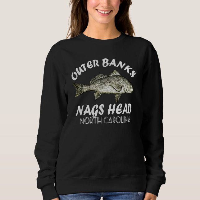 Outer Banks Nags Head Nc Striped Bass Sweatshirt (Front)