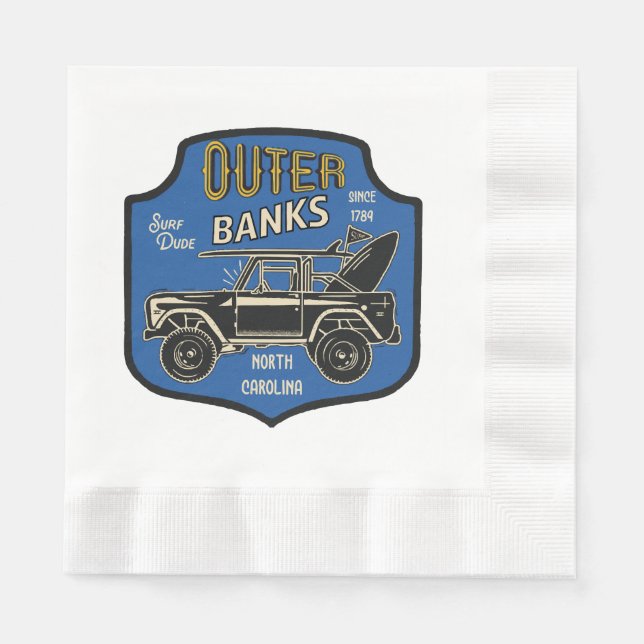 Outer Banks NC Badge Napkin (Front)