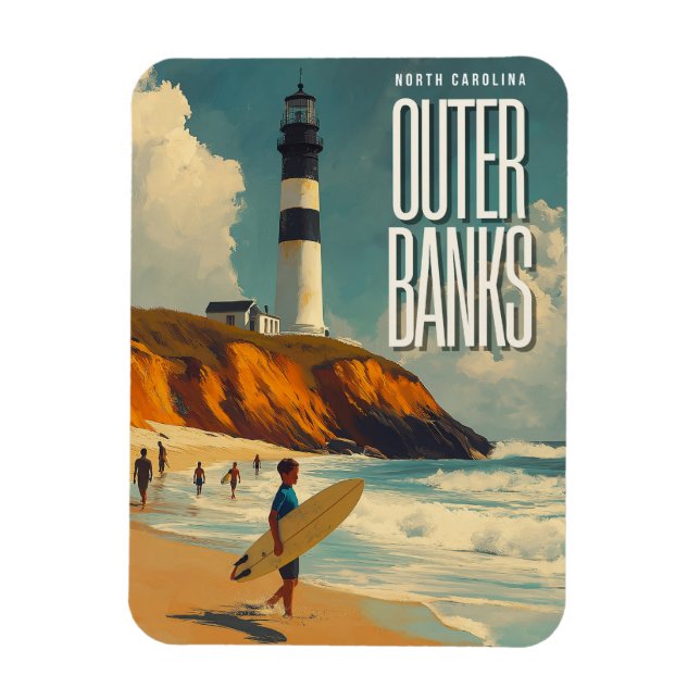 Outer Banks NC Vintage Travel  Magnet (Vertical)