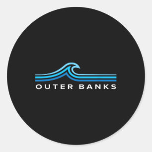 Outer Banks Nc Waves Vintage Mens Womens Girls Boy Classic Round Sticker
