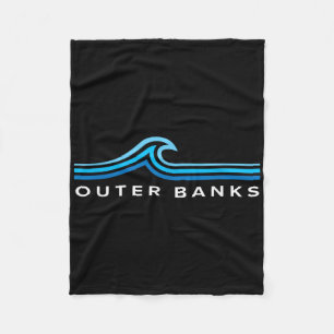 Outer Banks Nc Waves Vintage Mens Womens Girls Boy Fleece Blanket
