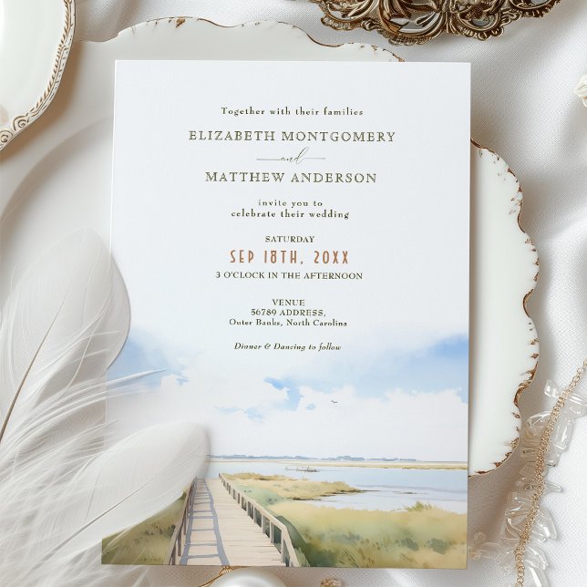 Outer Banks NC Wedding Invitation (Creator Uploaded)