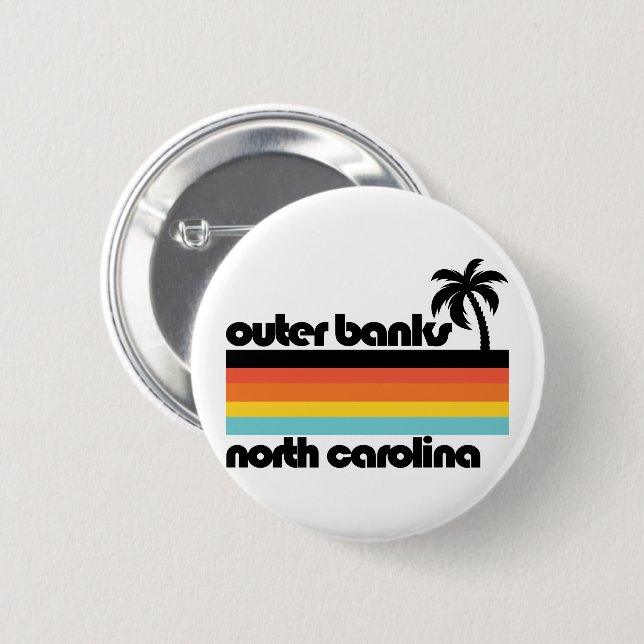  Outer Banks North Carolina 6 Cm Round Badge (Front & Back)