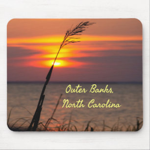 Outer Banks North Carolina Beach Sunset Orange Sky Mouse Pad