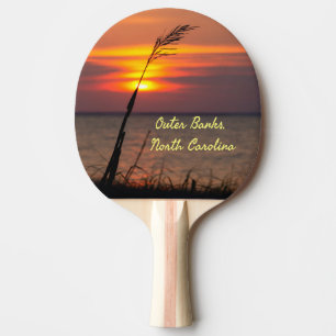 Outer Banks North Carolina Beach Sunset Orange Sky Ping Pong Paddle