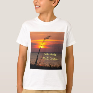 Outer Banks North Carolina Beach Sunset Orange Sky T-Shirt