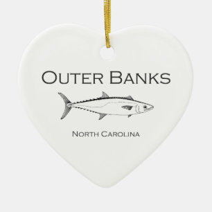 Outer Banks North Carolina King Mackerel Ceramic Tree Decoration