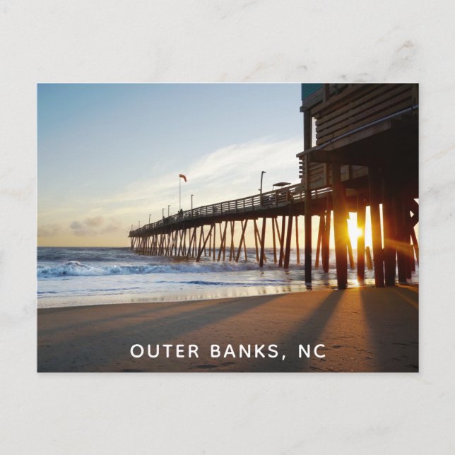 Outer Banks North Carolina OBX Avalon Fishing Pier Postcard (Front)