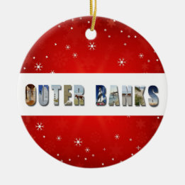 Outer Banks North Carolina Photo Christmas Ceramic Tree Decoration