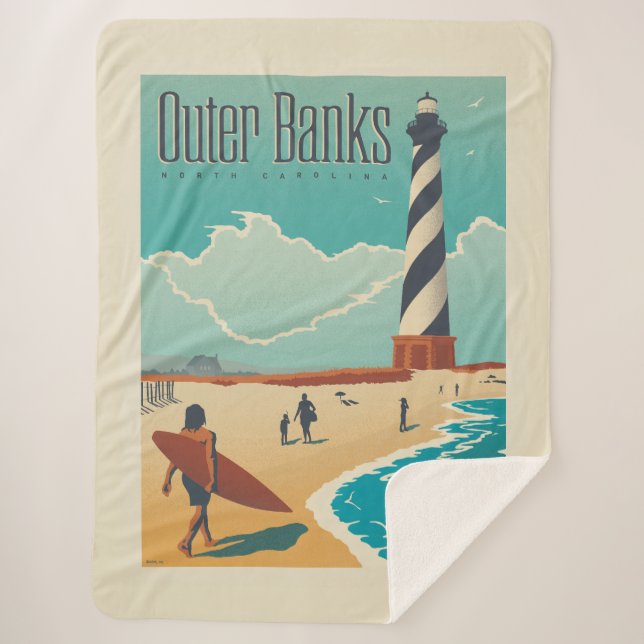 Outer Banks | North Carolina Sherpa Blanket (Front)