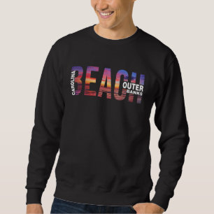 Outer Banks Palm Trees Beach Carolina theme Vacati Sweatshirt